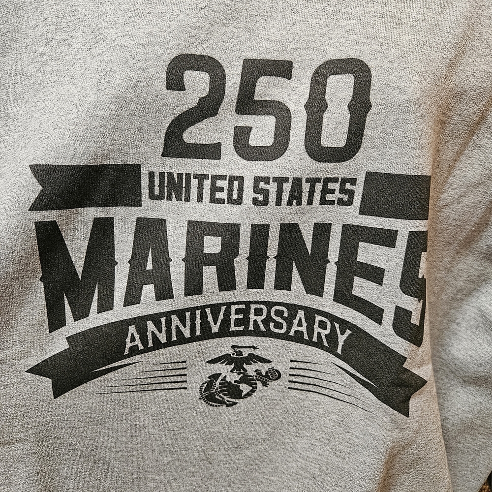 Men's Gray US Marines Anniversary Sweatshirt - Picture 2 of 6